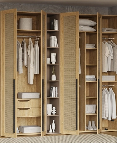 Лацио спальня, фасады натуральный ротанг 20