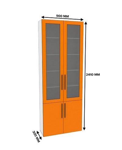 Шкаф книжный со стеклом L240