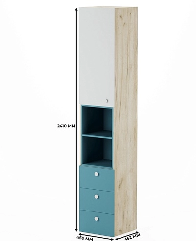 Шкаф однодверный с нишей и ящиками L224