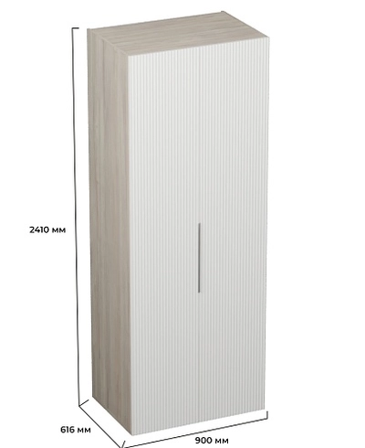 Шкаф 2 дверный, фрезерованные фасады в эмали LE210.60-1