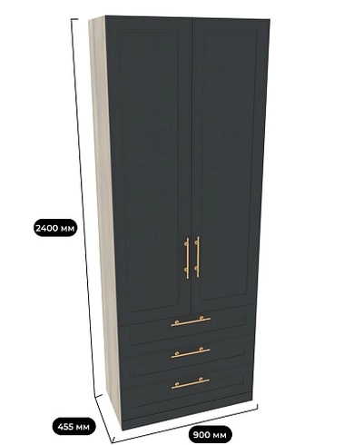 Шкаф двухдверный с ящиками А213