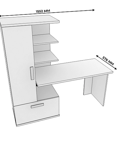 Рабочий стол со встроенным стеллажом HOF422