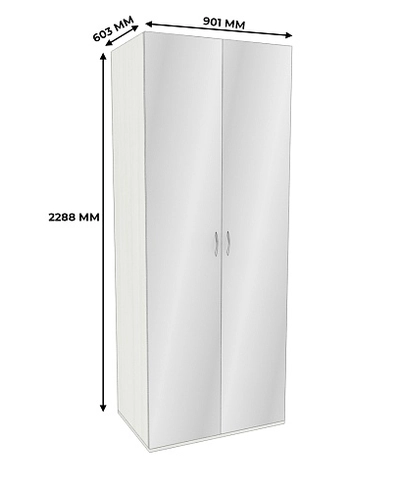 Шкаф 2 дверный с зеркалом P210Z