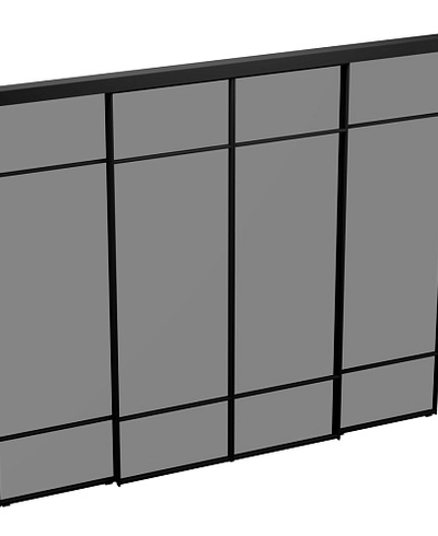 Прозрачная межкомнатная перегородка для спальни, стекло Титан GRACE 7