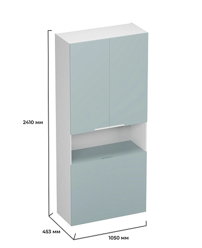 Шкаф двухдверный с фальш стенкой, фасады в эмали LE212.1