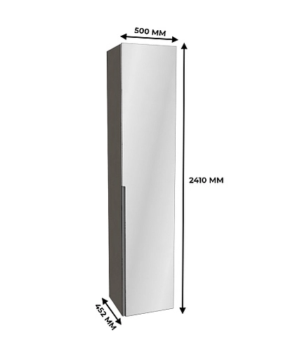 Шкаф 1 дверный широкий с зеркалом, фасады в эмали LE221.44-1Z