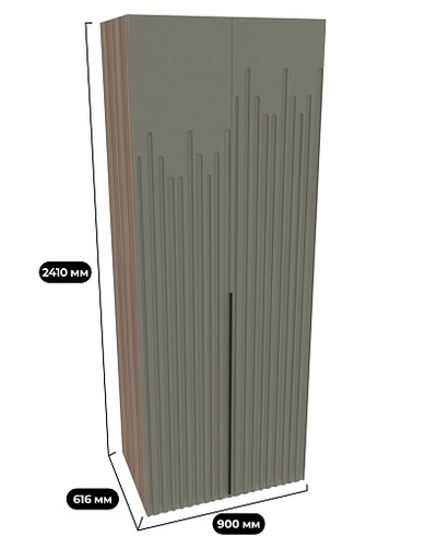 Шкаф 2 дверный, фрезерованные фасады в эмали LE210.60-4