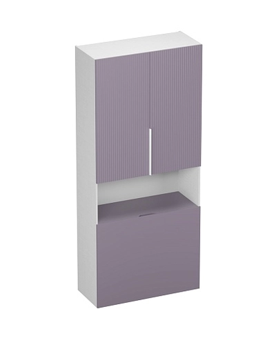 Шкаф двухдверный с фальш стенкой, фрезерованные фасады в эмали LE212.1