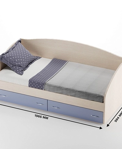Кровать односпальная с ящиками P902N, 90x190