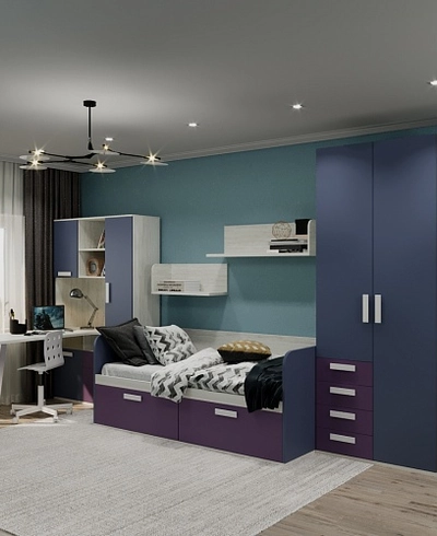 Шкаф двухверный, фасад комбинированный E212 L/R