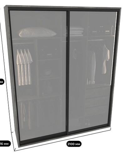 Шкаф-купе ХG216.60-4, профиль INTEGRO, стекло Сатинато белое, с подсветкой