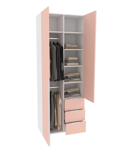 Шкаф комбинированный, фасады в эмали LE215 L/R