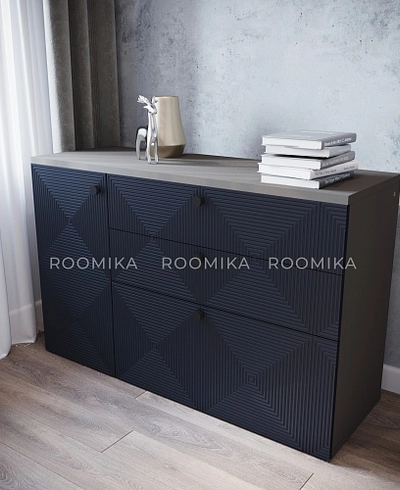 Комод с фрезерованными фасадами в эмали LE706 L/R