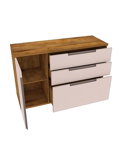 Комод с фрезерованными фасадами в эмали LE706 L/R