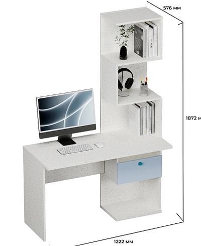 Рабочий стол со встроенным стеллажом HOF420