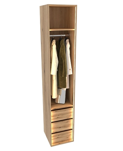 Шкаф с ящиками и штангой с подсветкой M450.50-3