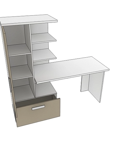 Рабочий стол со встроенным стеллажом HOF422