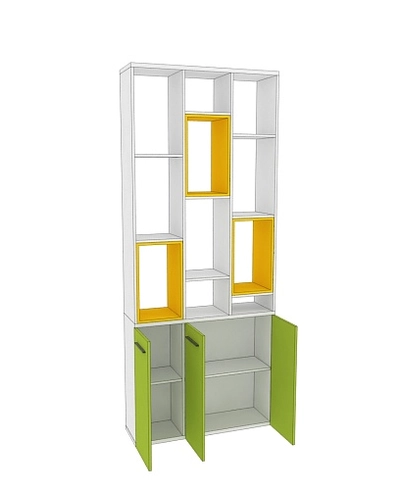 Стеллаж-тумба перегородка со вставками L239