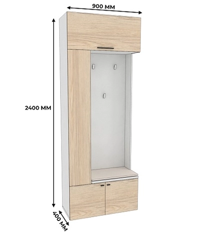 Секция с вешалкой и полками с подсветкой L409 L/R