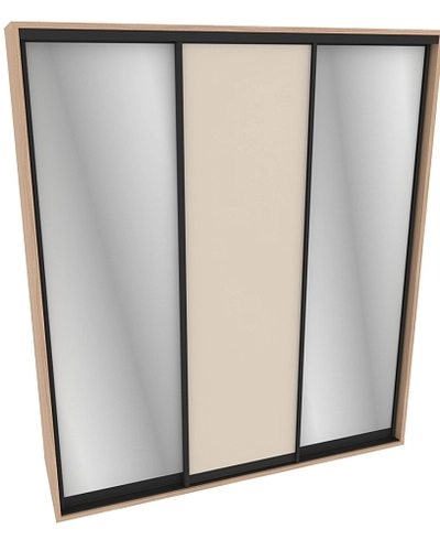 Шкаф-купе ХG210.60-2, профиль INTEGRO, фасад МДФ/зеркало серебро