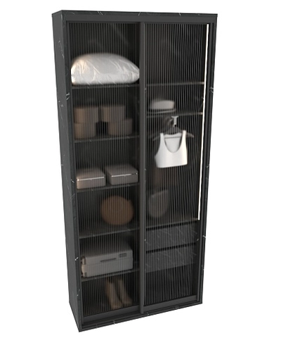 Шкаф-купе ХG126.45-3, профиль INTEGRO, стекло Estriado бесцветное, с подсветкой