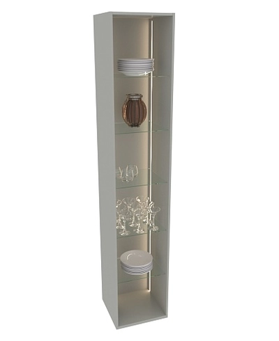 Шкаф со стеклянными фасадом полки стекло с подсветкой R220.1