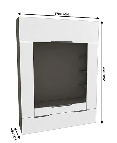 Секция для ТV с подсветкой, фасады в эмали LE406.44