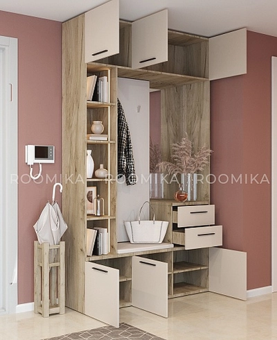 Секция с вешалкой и стеллажом L416