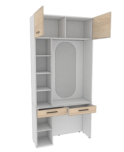 Столик туалетный с антресолью и стеллажом L415