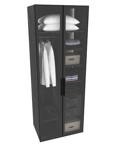 Шкаф для спальни с полками и штангой с подсветкой R210.60-4