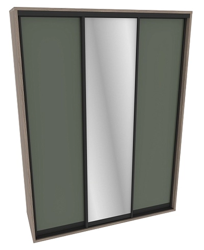 Шкаф-купе ХG180.60-3, профиль INTEGRO, фасад МДФ/зеркало серебро