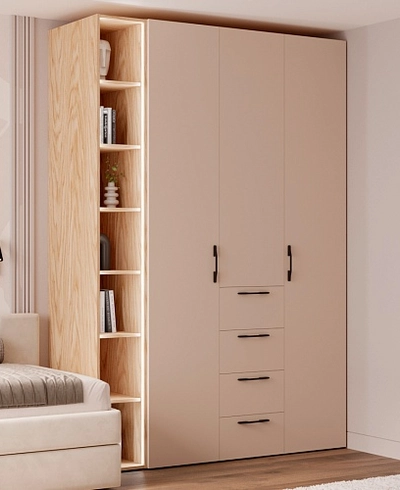 Шкаф трехдверный с ящиками глубокий L203.60