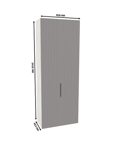 Шкаф двухдверный узкий с фрезерованными фасадами LE210.44-4