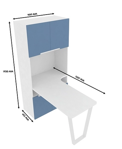 Cтол-стеллаж, фасады в эмали LE402 L/R