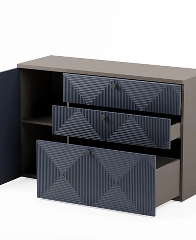 Комод с фрезерованными фасадами в эмали LE706 L/R