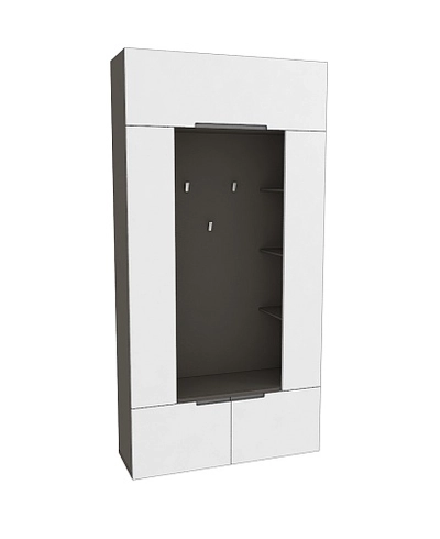 Секция под крючки с полками, фасады в эмали LE418 L/R