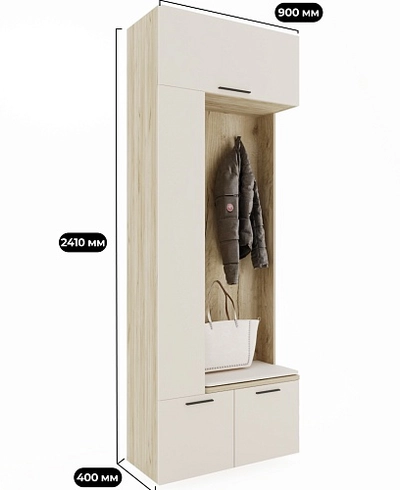 Секция с вешалкой и полками L409 L/R