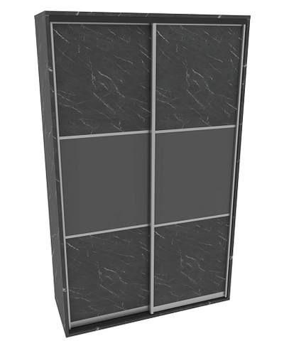 Шкаф-купе ХG166.60-2, профиль INTEGRO, фасад МДФ/Зеркало графит