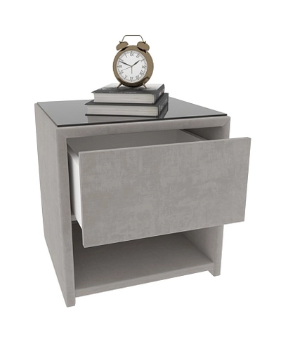 Тумба прикроватная мягкая, стекло прозрачное САНРАЙС 751