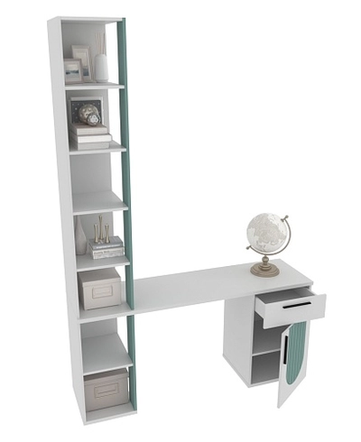 Стол-стеллаж, фрезерованные фасады в эмали LE403.44 L/R