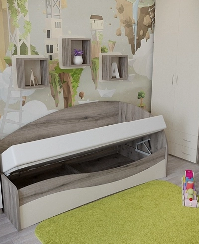 Кровать односпальная P901 с подъемным механизмом, 90x190