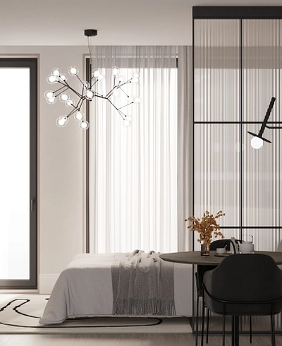 Составная перегородка для зонирования пространства, стекло Эстриадо GRACE 11