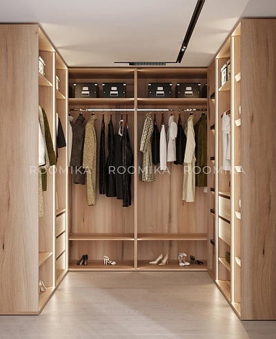 Гардеробная система без фасадов Элементис 6