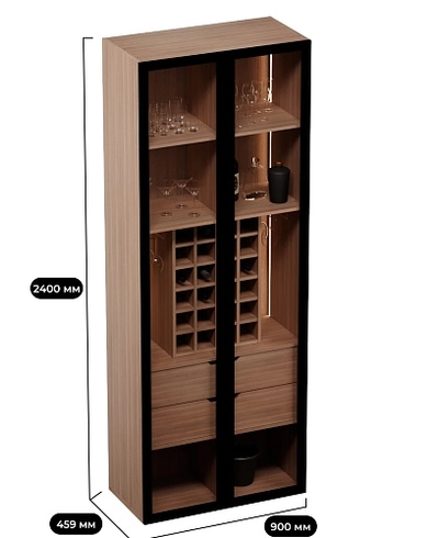 Шкаф-бар со встроенными ящиками с подсветкой R217