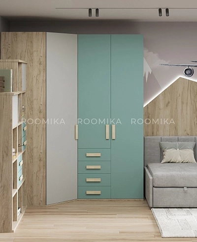 Шкаф двухверный, фасад комбинированный E212 L/R