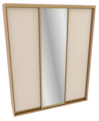 Шкаф-купе ХG216.60-3, профиль INTEGRO, фасад МДФ/зеркало серебро