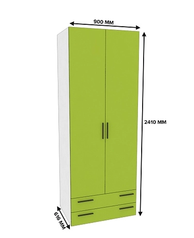 Шкаф двухдверный с ящиками глубокий L211.60