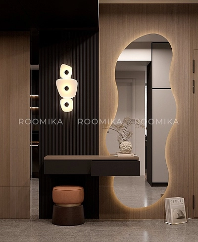 Зеркало L165 с туалетным столиком L515 с подсветкой L/R