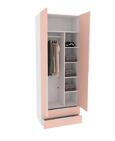 Шкаф двухдверный с ящиками, фасады в эмали LE211.44