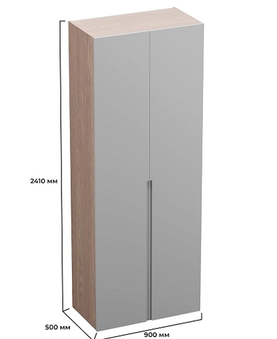 Шкаф 2 дверный, фасады в эмали LE210.44-1 нестандарт